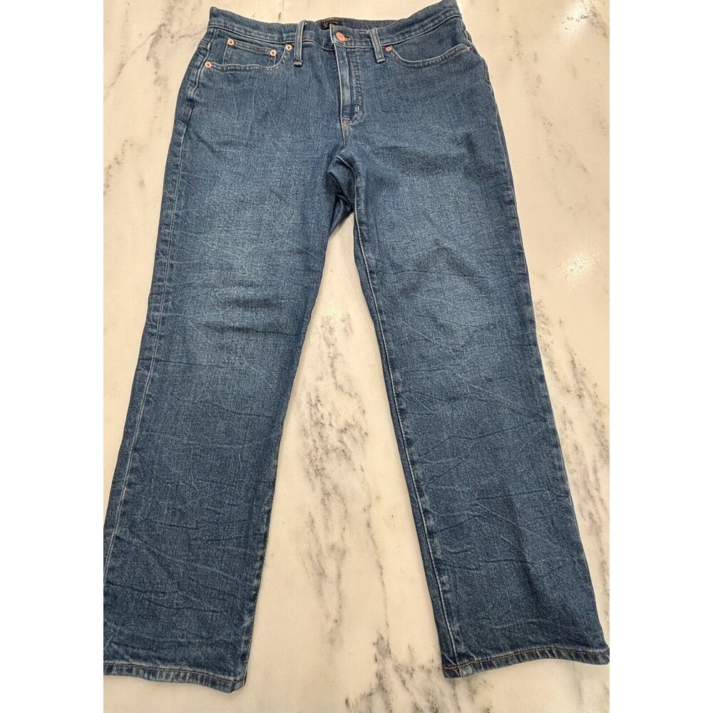 J. Crew Women's Essential Straight Blue Jean Size 31 High Rise Medium Wash